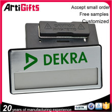 Cheap custom square name plate embossed badge